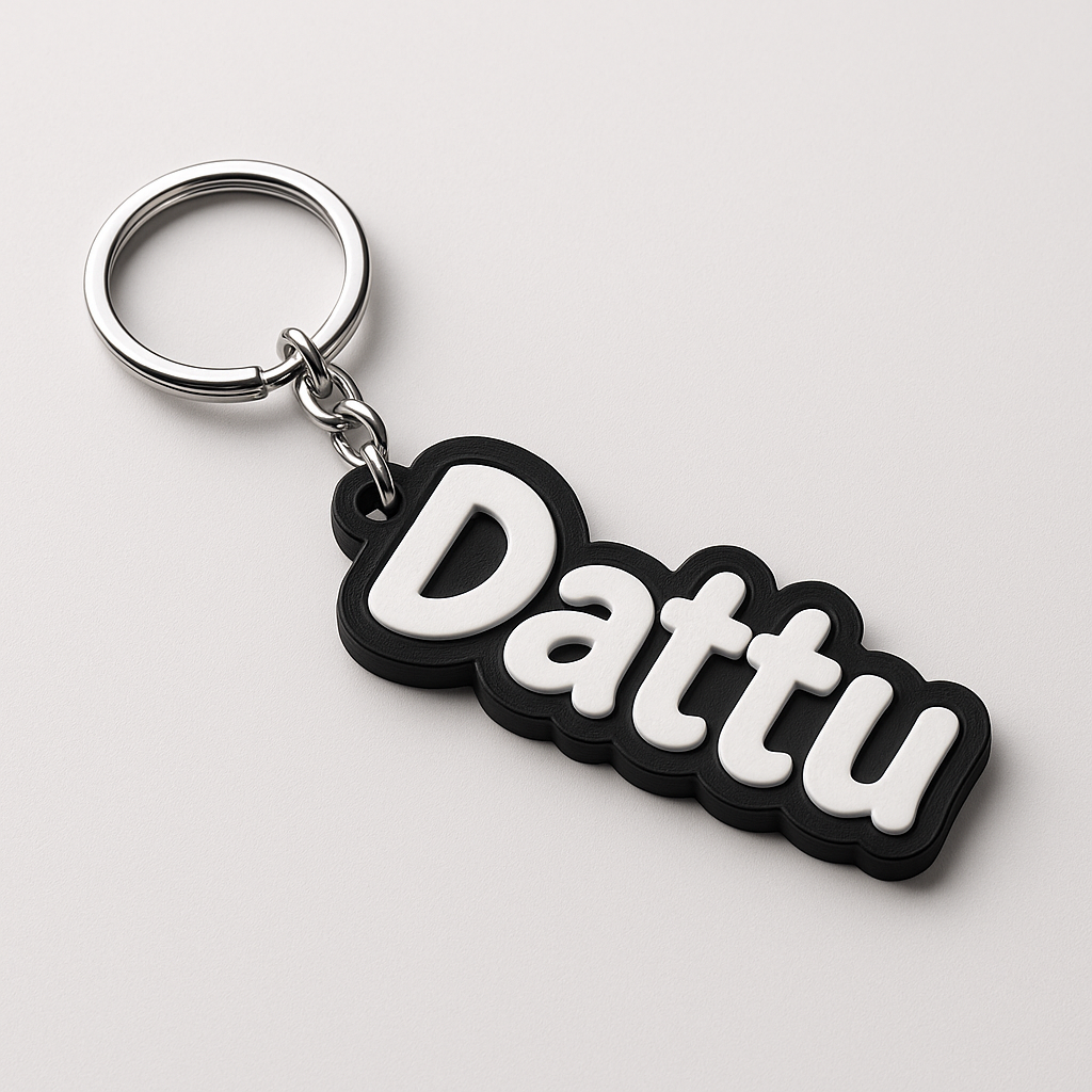 Your Name in 3D: Custom Keychain | Personalized Initial/Name | Dual Colour